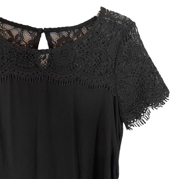 Skies Are Blue Maternity Short Sleeve Top Black - Picture 3 of 10